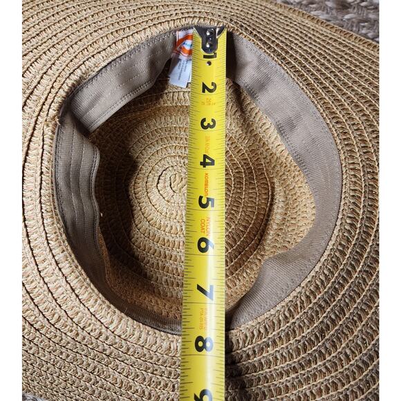 Orageous Womens Grommet Straw Woven Sun Hat Beach Boho One Size - Picture 6 of 6